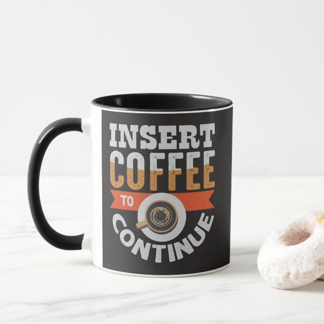 Caneca Inserir Café Para Continuar Engraçado  (Com Donut)