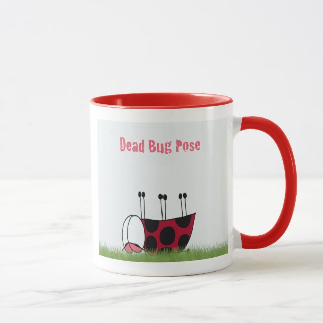 Caneca Inseto de Ladybug engraçado Yoga Pose (Direita)