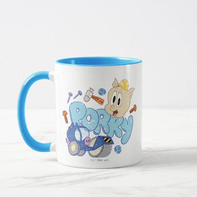 Caneca INSETOS BUNNY BUILDERS™| Arte de Desenho Porky (Esquerda)