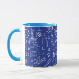 Caneca INSETOS BUNNY BUILDERS™  Padrão do Sketch Blueprin