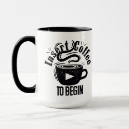 Caneca Insira café para iniciar citação engraçada de café