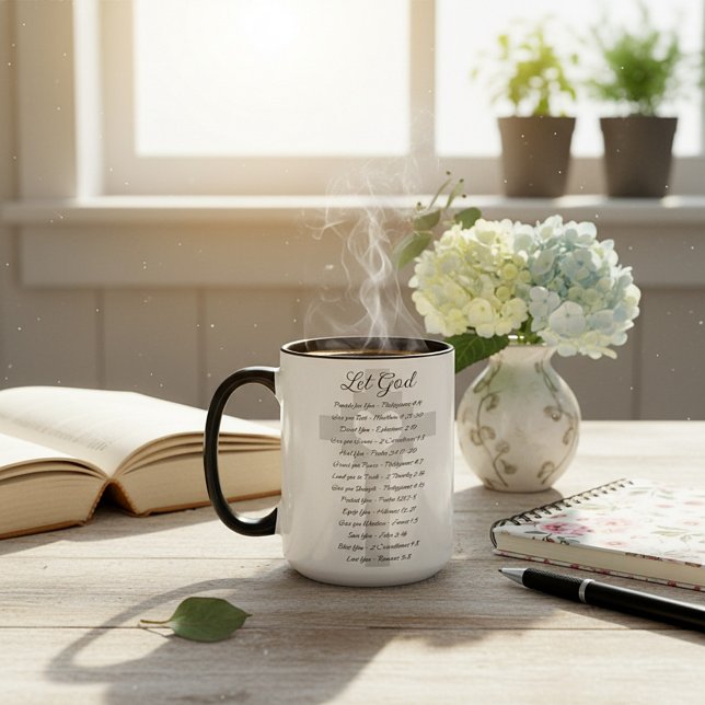 Caneca Inspiração da escritura de Deus (Criador carregado)