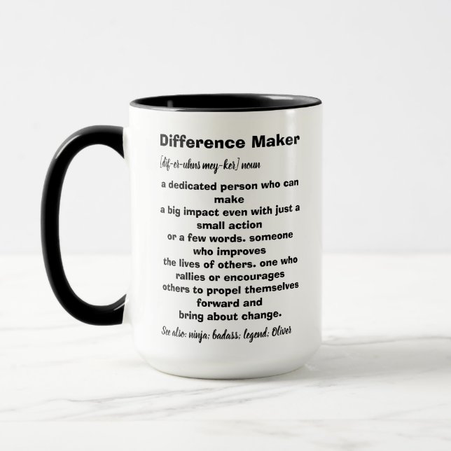 Caneca Inspiração de Definição de Criador de Diferença (Esquerda)