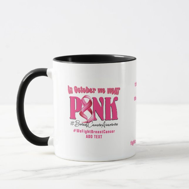 Caneca Inspiração de Fita Rosa de Sobrevivência do Câncer (Esquerda)
