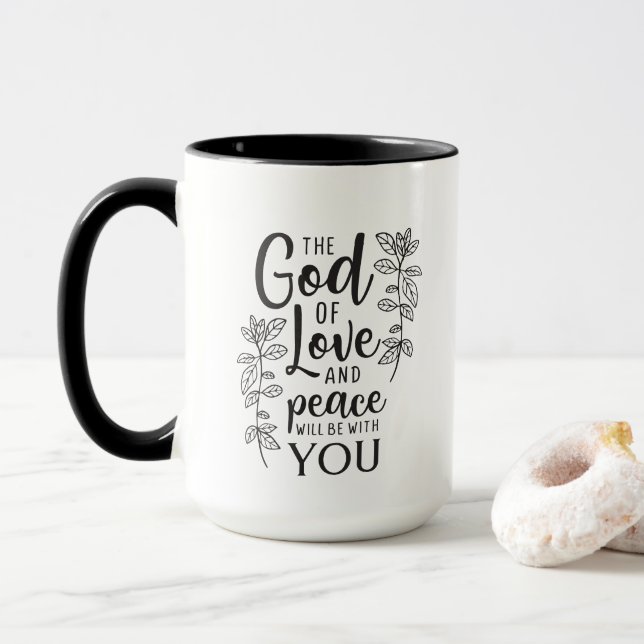Caneca Inspiração religiosa arte de café (Com Donut)