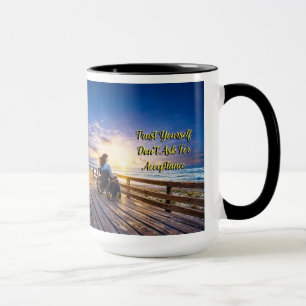 Caneca Inspiradora do Pôr do Sol no Oceano