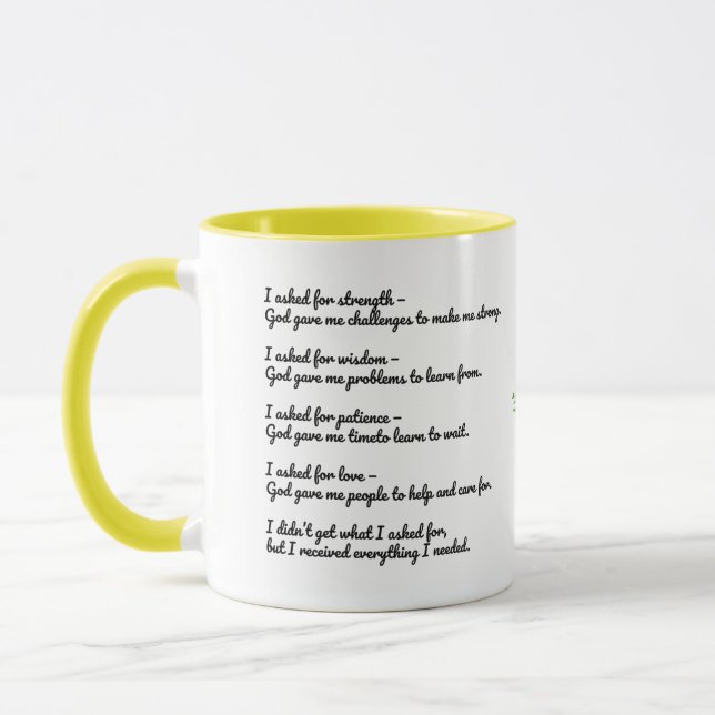 Caneca Inspirational God Quote Mug – Strength, Wisdom (Esquerda)