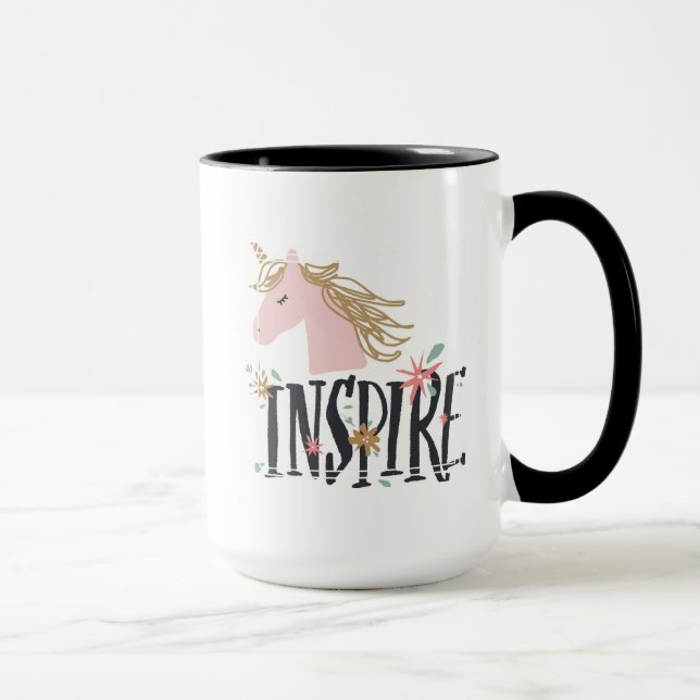 Caneca Inspire o unicórnio Dourado da juba de | (Direita)