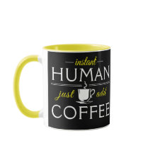 Instantâneo humano, apenas adicione café, amarelo