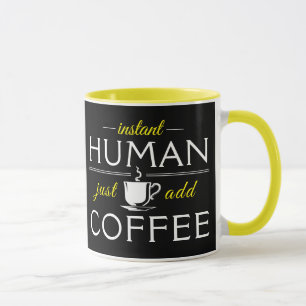 Caneca Instantâneo humano, apenas adicione café, amarelo