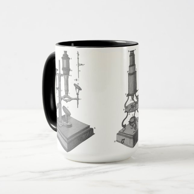 Caneca INSTRUMENTO Científico Antiquado do Microscópio do (Frente Esquerda)