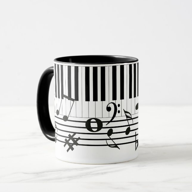 Caneca Instrumentos de Chaves de Piano (Frente Esquerda)