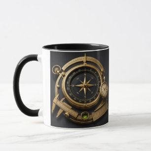 Caneca Instrumentos de Navegação Bússola Marítima Antiga