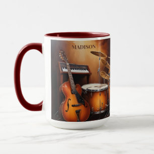 Caneca Instrumentos Musicais de Nome Personalizado