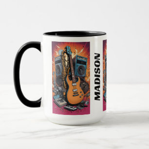 Caneca Instrumentos Musicais de Nome Personalizado