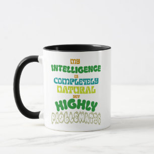 Caneca Inteligência Natural Engraçada Tipografia Vintage