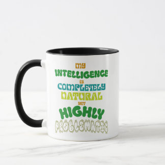 Caneca Inteligência Natural Engraçada Tipografia Vintage 