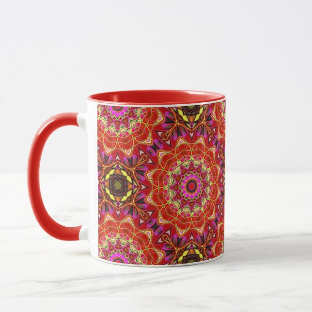 Caneca Intricate Red Mandala (Esquerda)
