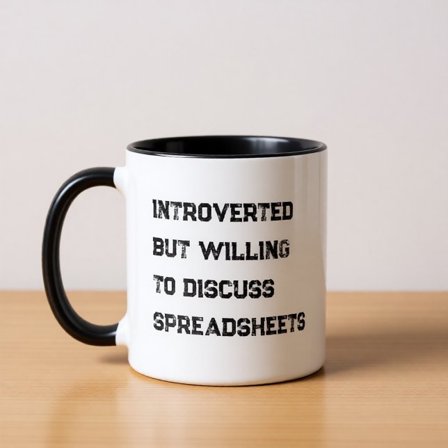 Caneca Introverted Accountant Funny Quote Coffee Mug (Criador carregado)