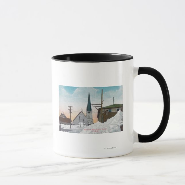 Caneca Inverno da Avenida Steadman coberta em neve (Direita)