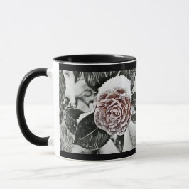 Caneca Inverno, Natal, Neve, Desenho de Rosa congelado