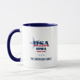 Caneca Iowa USA 1846 Blue Star Personalised Mug