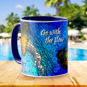 Caneca Ir Com O Fluxo Laranja Jellyfish Oceano Azul