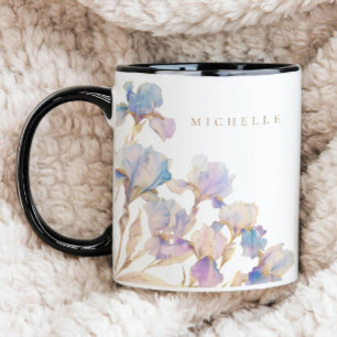Caneca Íris Elegante Floral Personalizada