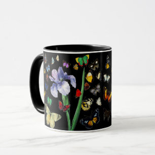 Caneca IRIS ENTRE MANTEIRAS COLORIDAS FLORA Preta