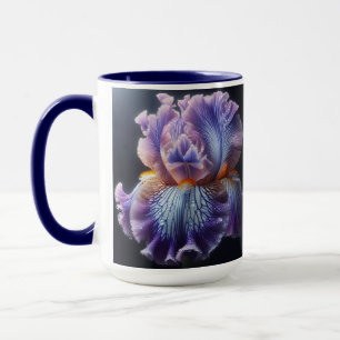 Caneca Íris Roxo Floral Roxo e Azul