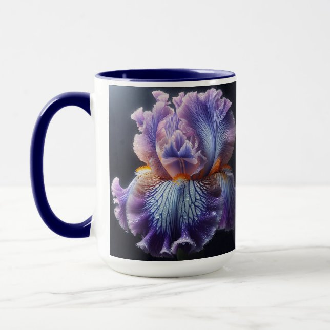Caneca Íris Roxo Floral Roxo e Azul (Esquerda)