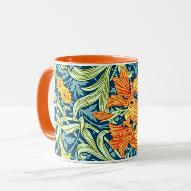 Caneca Iris, um padrão William Morris, (Frente Esquerda)