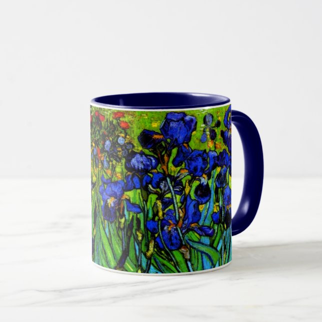 Caneca Irises, a famosa pintura floral de Van Gogh (Frente Esquerda)