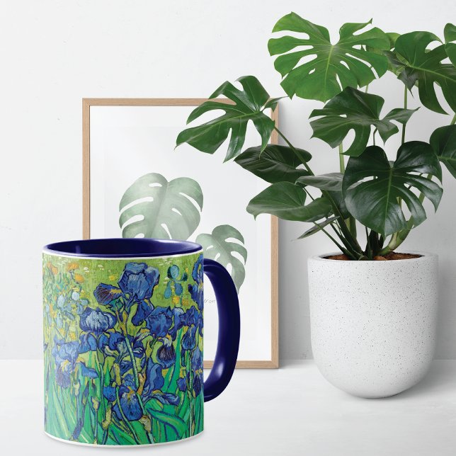 Caneca Irises Garden Landscape Vincent van Gogh (Criador carregado)