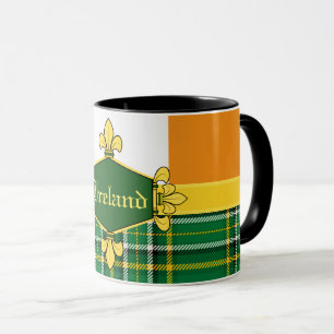 Caneca Irish National Tartan,flag, Personalizar com o nom