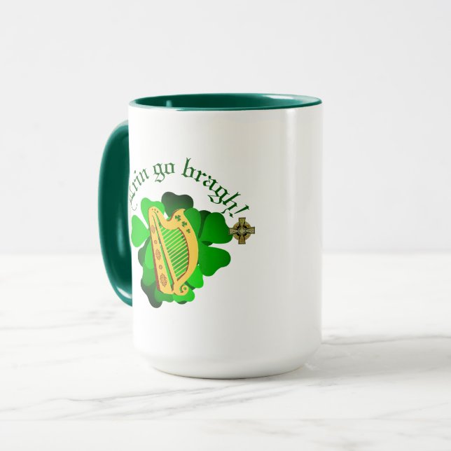 Caneca Irlanda para sempre/Erin ir bragh/ harp (Frente Esquerda)