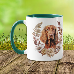 Caneca Irlandês Setter Dog Autumn Wreath