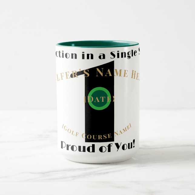Caneca Irmã de Hole in One – Marco Personalizado de Golfe (Centro)