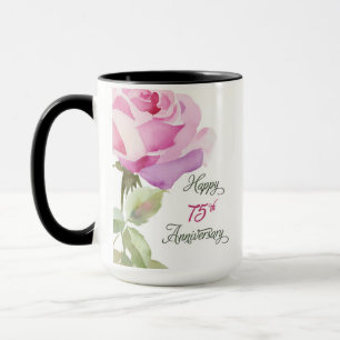 Caneca Irmã Jubileu de 75 Anos Rosa Rosa Pêssego