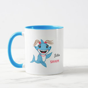Caneca Irmã Tubarão da Família Tubarão Feliz