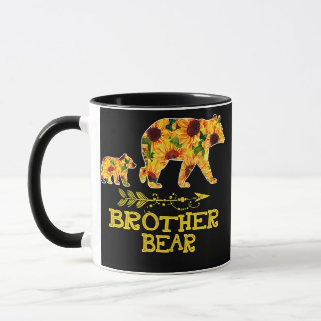 Caneca Irmão Bear Girassol Engraçado Mãe Pai  (Esquerda)