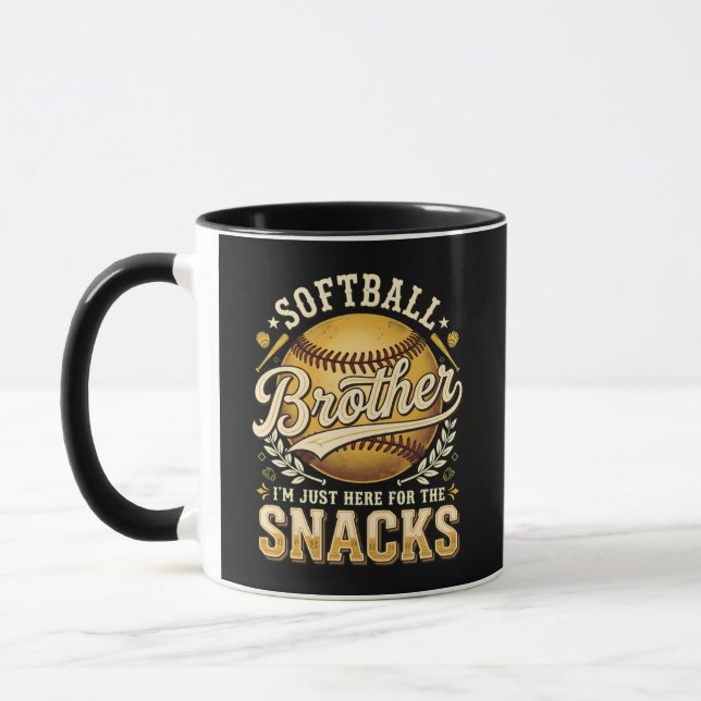 Caneca Irmão de Softbol Divertido Lanches Esportes (Esquerda)