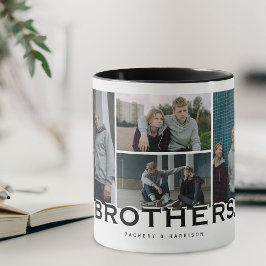 Caneca IRMÃOS 8 Colagem de Fotos Presente Moderno 