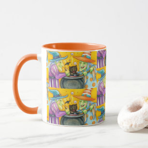 CANECA IRMÃS DE BRUXAS, GATO NEGRO E TRASEIRO