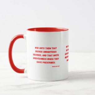 Caneca Isaiah 10:1 Bíblia KJV Verso Mug De Dois Toneladas