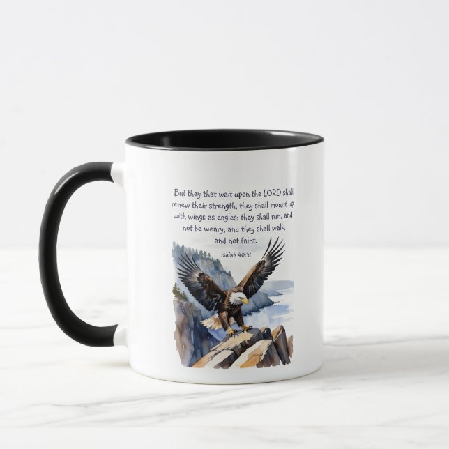 Caneca Isaiah 40:31 Eles esperam pelo Senhor (Esquerda)
