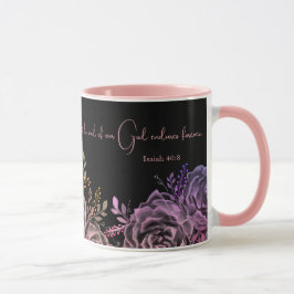 Caneca Isaiah 40:8 - Escritura, Cor-de-rosa e Rosa preto