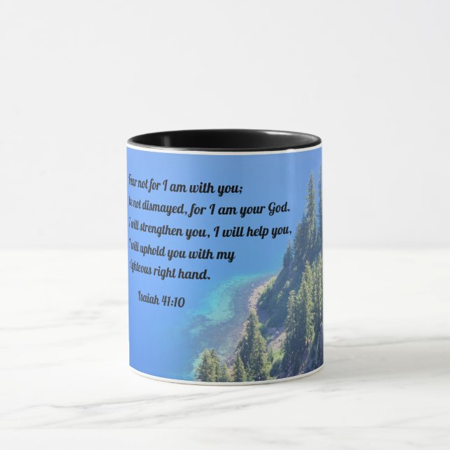Caneca Isaiah 41:10 Não tenha medo, pois estou com você (Centro)