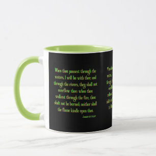 Caneca Isaiah 43:2 Escritura de Bíblia KJV Mug de Dois To
