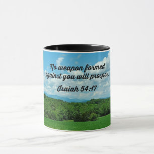 Caneca Isaiah 54:17 Nenhuma arma formada contra você